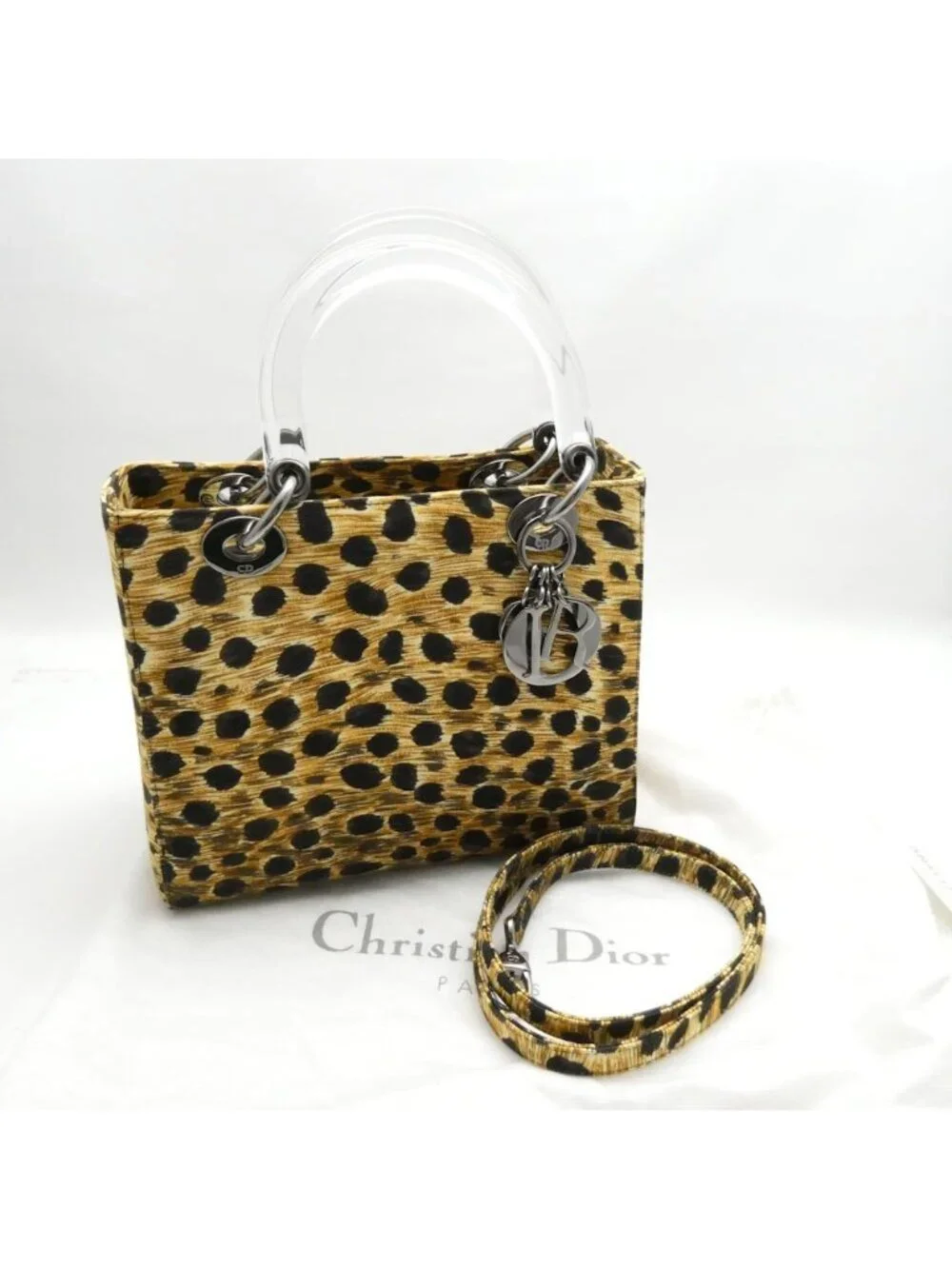 Dior Handbag 2-Way Shoulder Leopard Purse